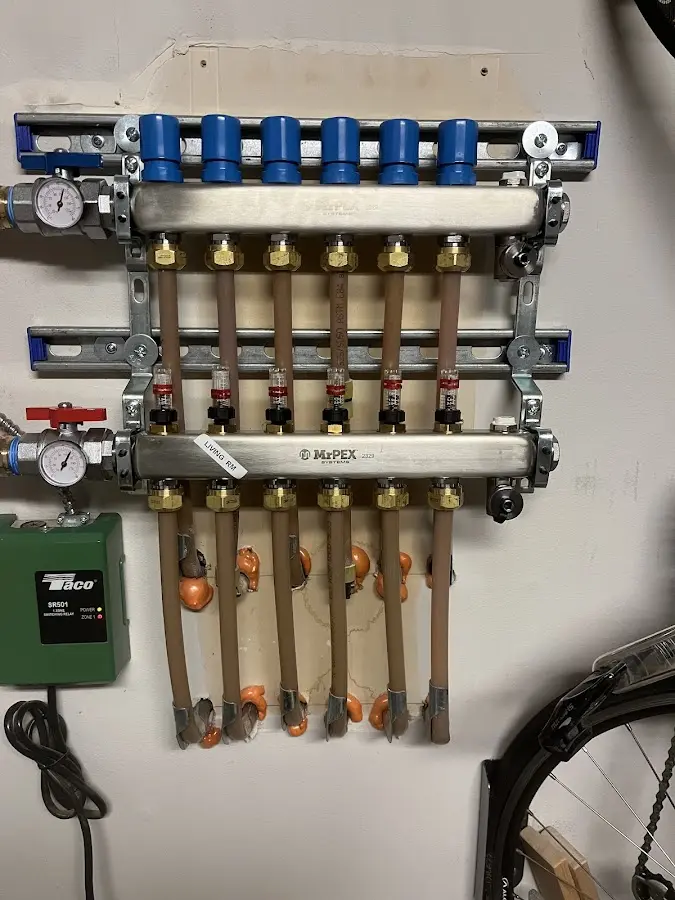 Plumber performing Gas Leak Detection at a residential property in Woodward